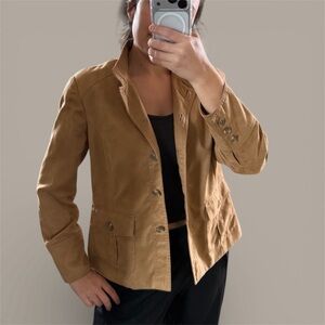 Coldwater Creek Camel Blazer Button Down Sz P10